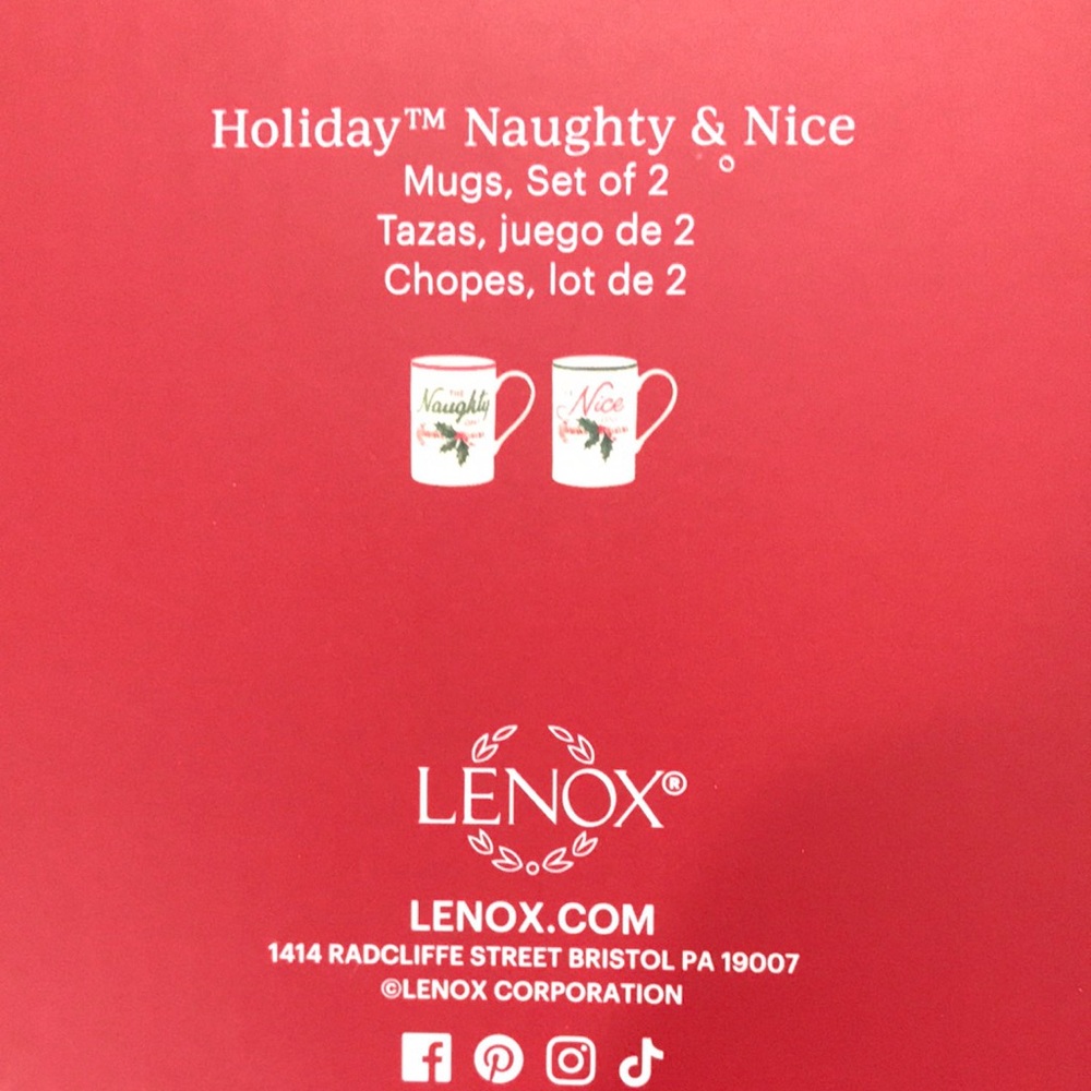 New Lenox Holiday Naughty & Nice Mug Set - Picture 5 of 12